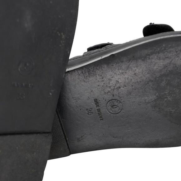 Chanel Dad Flats 36 Leather Lambskin Fabric Sandals CC-S0207P-C034 - Picture 10 of 10